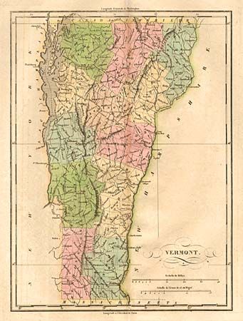 Carte Geographique, Statistique et Historique du Vermont