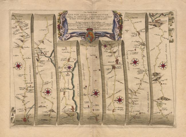 The Roads from Exeter com Devon to Dorchester and from Plimouth to Dartmouth com Devon