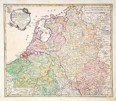 Mappa Geograph: Circuli Westphalici, Rhenani Superioris Belgii Foederati et Catholici 