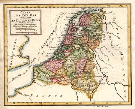 Carte des Pays Bas Comprenant Les Provinces Unies Le Brabant Gueldre, Limbourg, Luxenbourg, Haynaut, Namur, Flandre, Cambresis et Artois