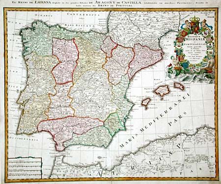 Regnorum Hispaniae et Portugalliae, Tabula generalis de l' Isliana, aucta et ad Usum Scholarum�