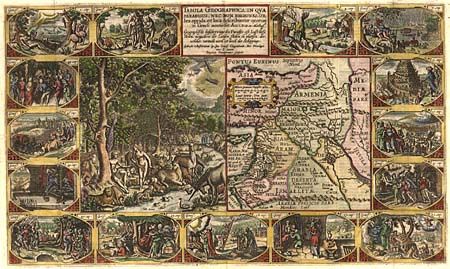 Tabula Geographica, In Qua Paradisus, nec non Regiones, Urbes, oppida, et loca describuntur: quorum in Genesi mentio fit: Auct. D.R.M. Mathes.