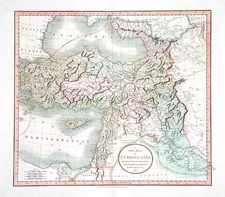 A New Map of Turkey in Asia, Divided into its Provinces.