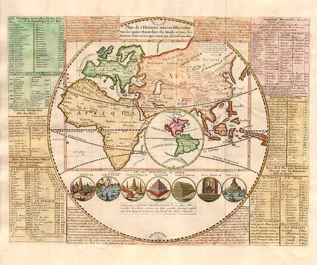 Plan de l' Histoire universelle, oul'on voit les quatre Monarchies du Monde, et tous les Anciens Etats 