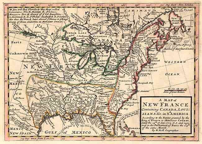 A Map of New France containing Canada, Louisiana &c. in Nth. America