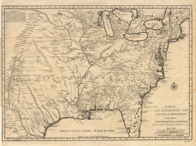 Karte von Luisiana, dem Laufe des Mississipi und den Benachbarten Laendern