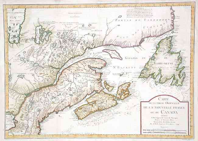 Carte de la partie Orientale de la Nouvelle France ou du Canada