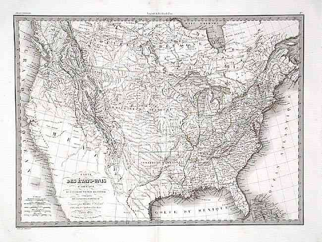 Carte des Etats-Unis d' Amerique, du Canada, du Nouveau Brunswick et d'une partie de la Nouvelle Bretagne