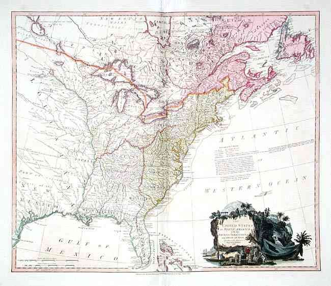 The United States of North America: with the British Territories and Those of Spain, according to the Treaty of 1784.