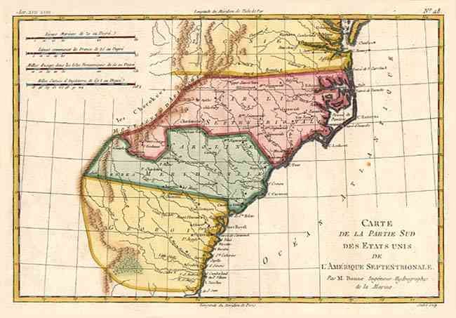 Carte de la Partie Sud des Etats Unis de l' Amerique Septentrionale