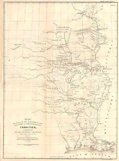 Map Illustrating the plan of the defences of the Western & North Western Frontier, as proposed by the Hon: J.R. Poinsett, Sec. of War, in his report of Dec. 30, 1837