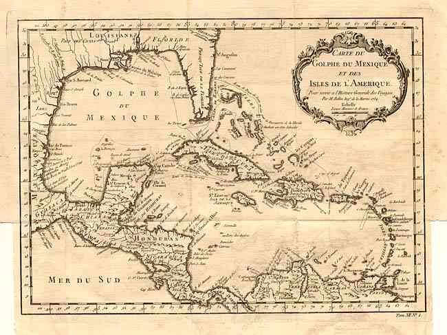 Carte du Golphe du Mexique et des Isles de l' Amerique