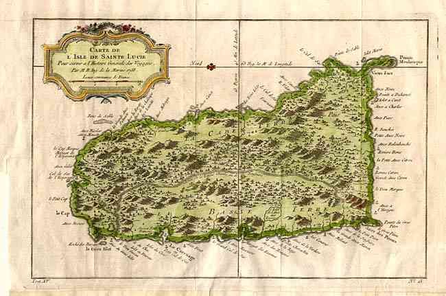 Carte de l' Isle de Sainte Lucie