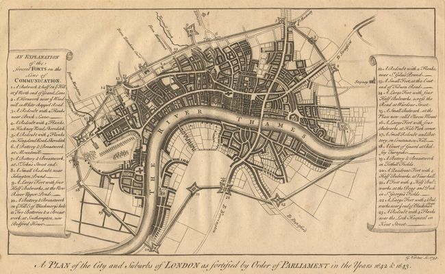 A Plan of the City and Suburbs of London as fortified by Order of Parliament in the Years 1642 & 1643