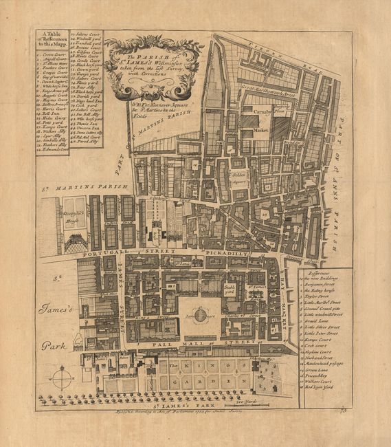 The Parish of St. James's Westminster, taken from the last Survey, with Corrections