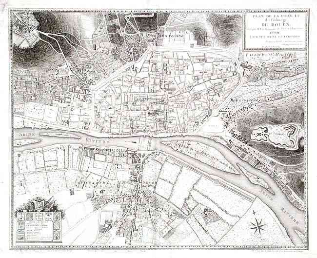 Plan de la Ville et des Faubourgs De Rouen, leve par M. M. les Ingenieurs des Ponts et Chausees. . .