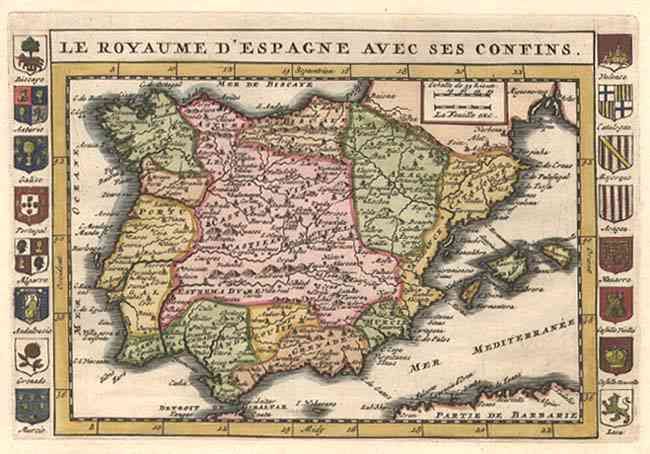 Le Royaume d' Espagne avec ses Confins.