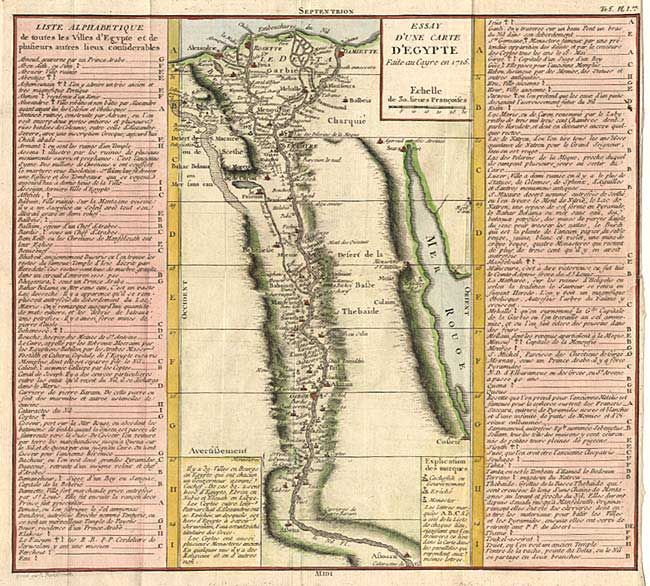 Essay d'une Carte d'Egypte Faite au Cayre en 1715