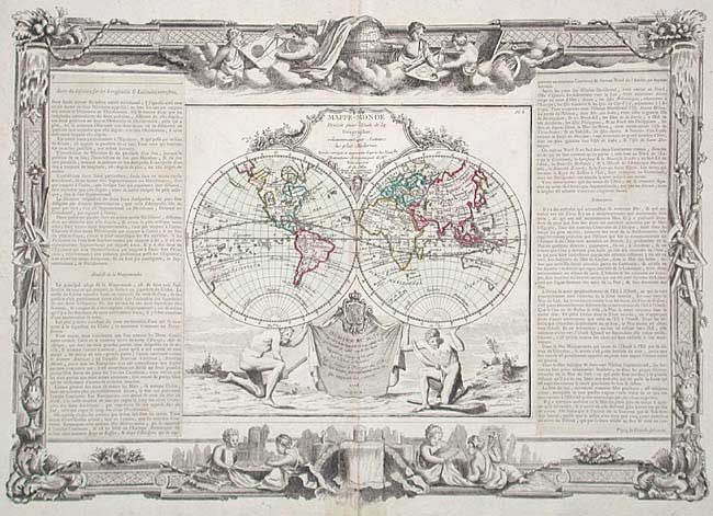 Mappe-Monde Dressee pour l' Etude de la Geographie, relativement aux Auteurs les plus Modernes
