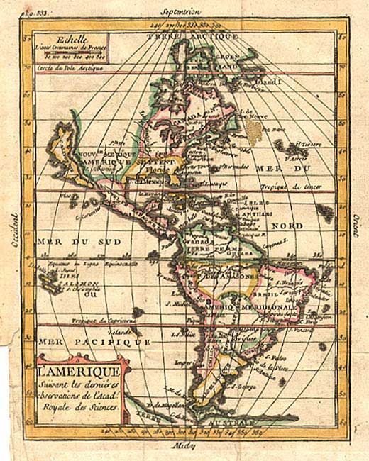 L'Amerique Suivant les dernieres observations de l'Acad. Royale des Sciences