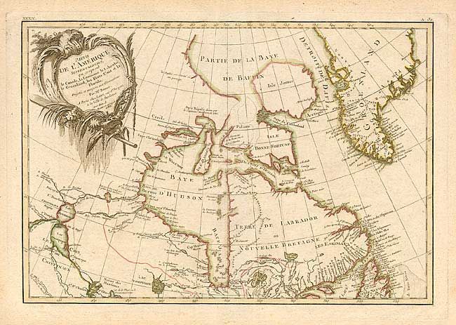 Partie de l'Amerique Septentrionale, qui comprend le Canada, la Louisiane, le Labrador, le Groenland, les Etats-Unis et la Floride