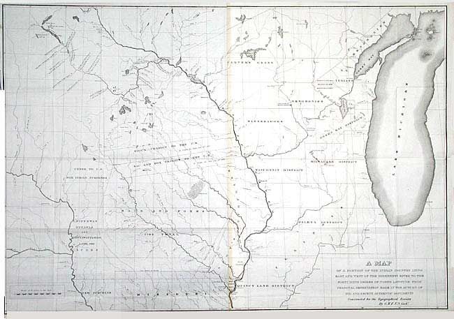 A Map of a Portion of the Indian Country Lying East and West of the Mississippi River to the Forty Six Degree of North Latitude From Personal Observation made in the Autumn of 1835 and Recent Authentic Documents 