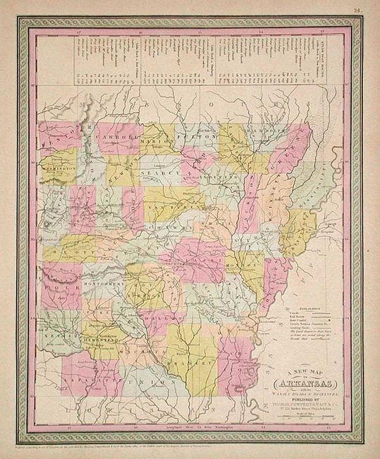 A New Map of Arkansas with its Canals Roads & Distances