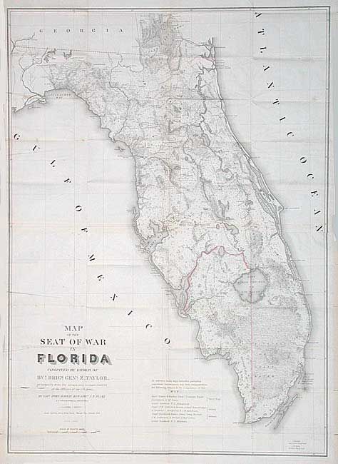 Map of the Seat of War In Florida Compiled By Order Of Bvt. Brigr. Genl. A. Taylor