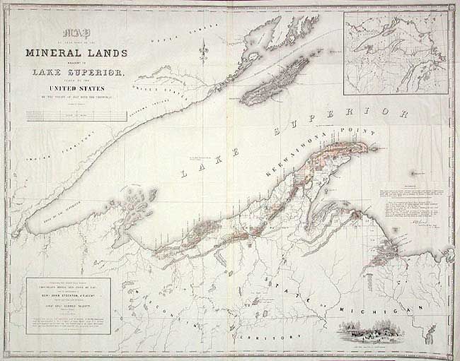 Map of that part of the Mineral Lands adjacent to Lake Superior ceded to the United States by the Treaty of 1842 with the Chippewas