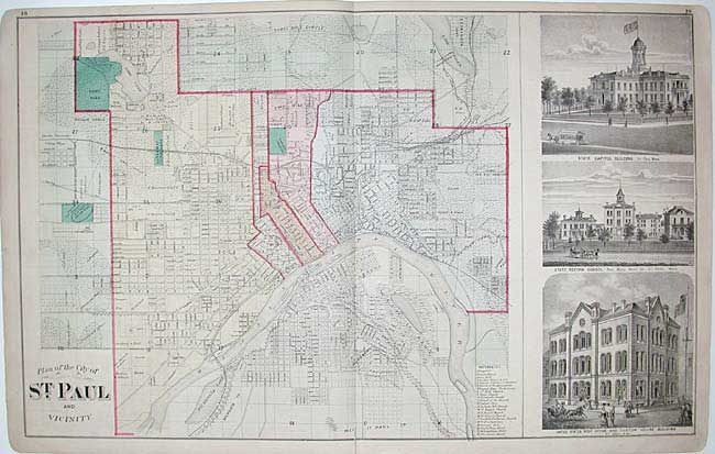 Plan of the City of St. Paul and Vicinity [together with] St. Paul, Minn.