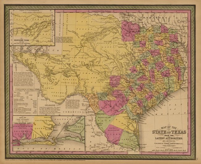 Map of the State of Texas from the Latest Authorities by J.H. Young