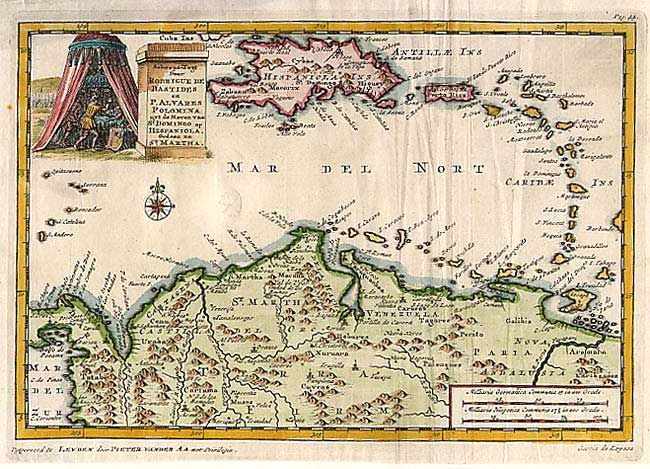 Scheeps-Togt door Rodrigue de Bastides en P. Alvares Plomina uyt de Haven van St. Domingo op Hispaniola, Gedaan na St. Martha