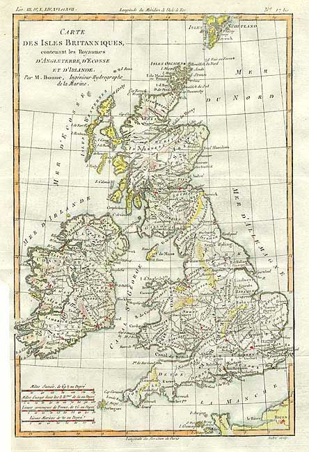 Carte des Isles Britanniques, contenant les Royaumes d' Angleterre, d' Ecosse et d' Irlande