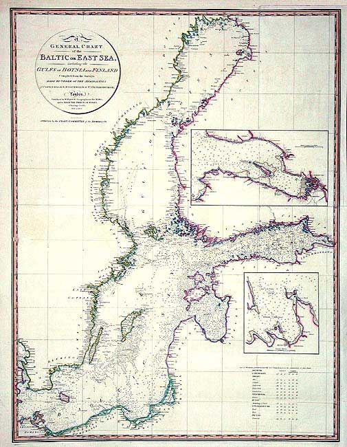 A General Chart of the Baltic or East Sea, including the Gulfs of Botnia and Finland