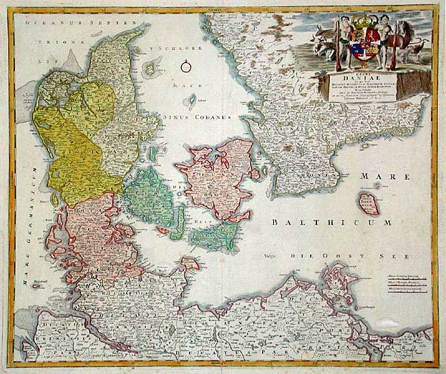 Regni Daniae in quo sunt Ducatus Holsatia et Slesvicum Insulae Danicae Provinciae Iutia Scania Blekingia Nova Tabula
