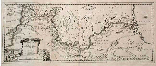 Le Cours de la Riviere de Wolga Anciennement appellee Rha.  Selon la Relation d' Olearius