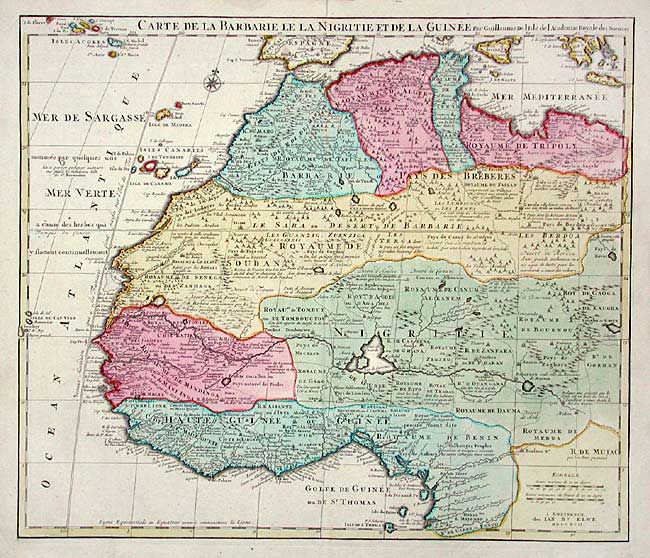 Carte de la Barbarie, le la Nigritie et de la Guinee