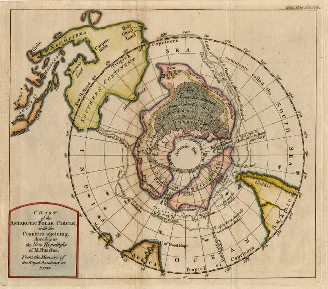 Chart of the Antarctic Polar CircleAccording to the New Hypothesis of M. Buache