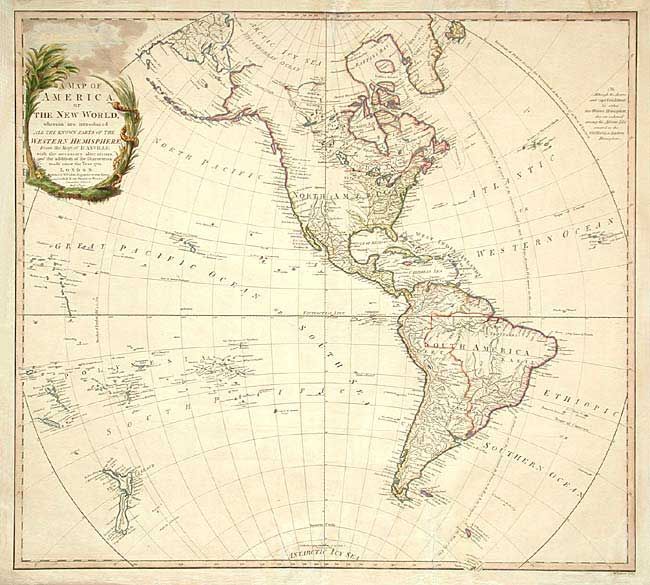 A Map of America or the New WorldFrom the Map of d'Anville