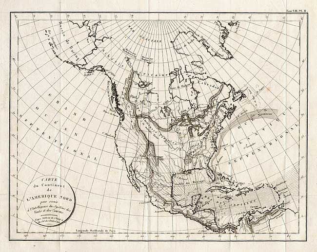 Carte du Continent de l' Amerique Nord