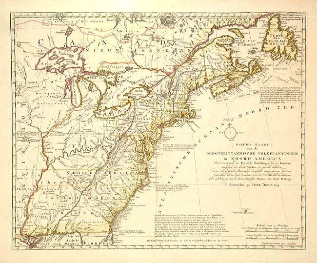 Nieuwe Kaart van de Grootbrittannische Volkplantingen in Noord America