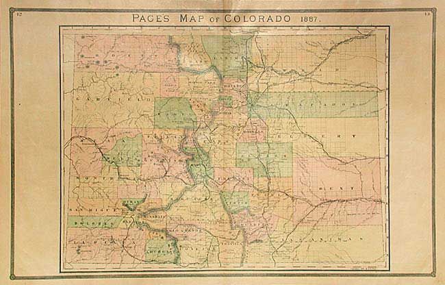 Page's Map of Colorado 1887