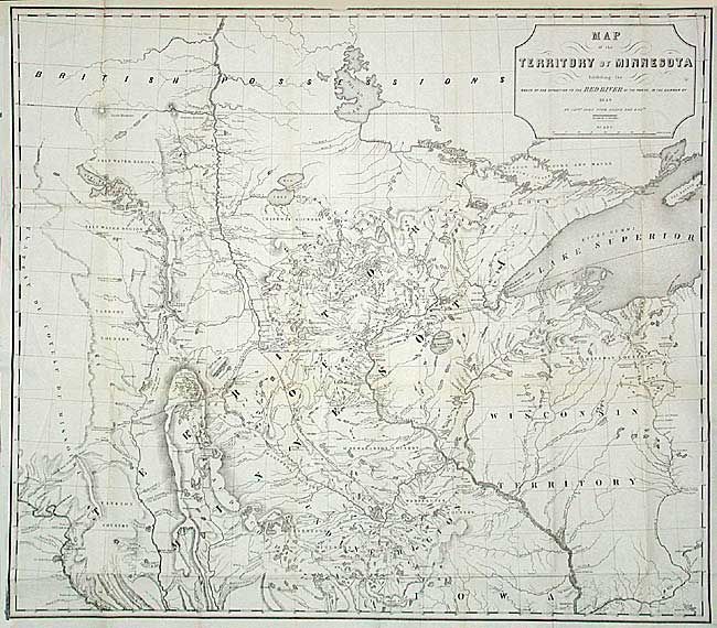 Map of the Territory of Minnesota Exhibiting the route of the expedition to the Red River of the North, in the summer of 1849