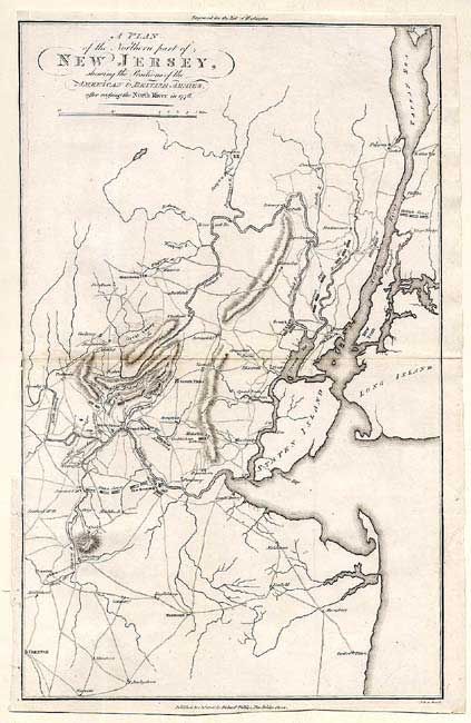 A Plan of the Northern part of New Jersey, shewing the Positions of the American & British Armies, after crossing the North River in 1776