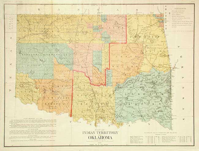 Map of Indian Territory and Oklahoma