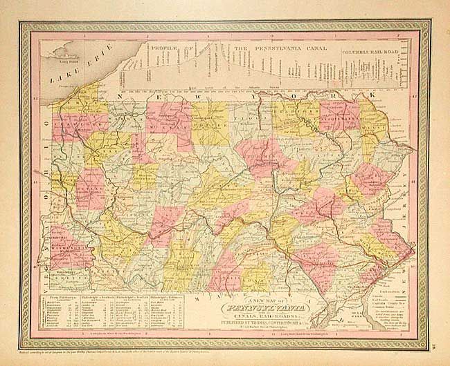 A New Map of Pennsylvania with its Canals, Rail-Roads &c.