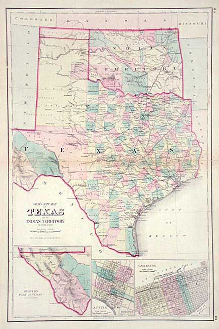 Gray's New Map of Texas and the Indian Territory