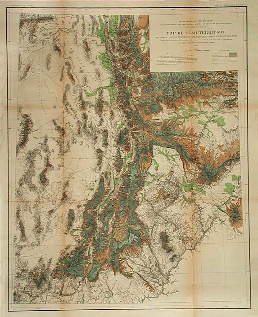 Map of Utah Territory Representing the Extent of the Irrigable, Timber and Pasture Lands.