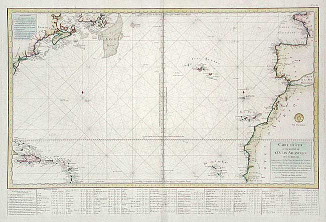 Carte Reduite d'une Partie de l' Ocean Atlantique ou Occidental