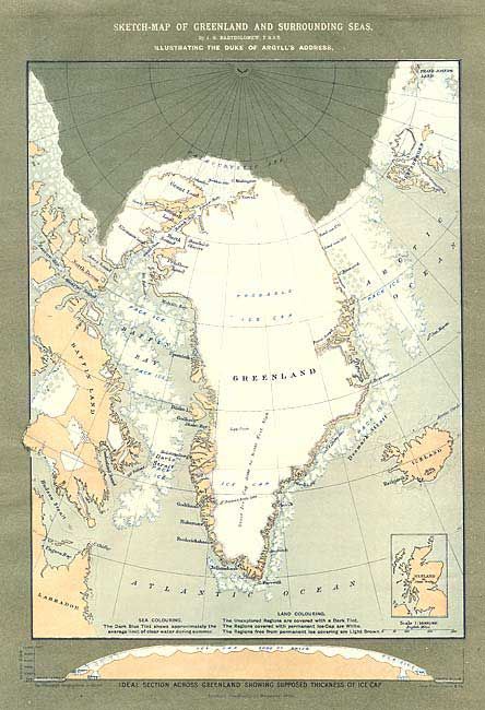 Sketch-Map of Greenland and Surrounding Seas